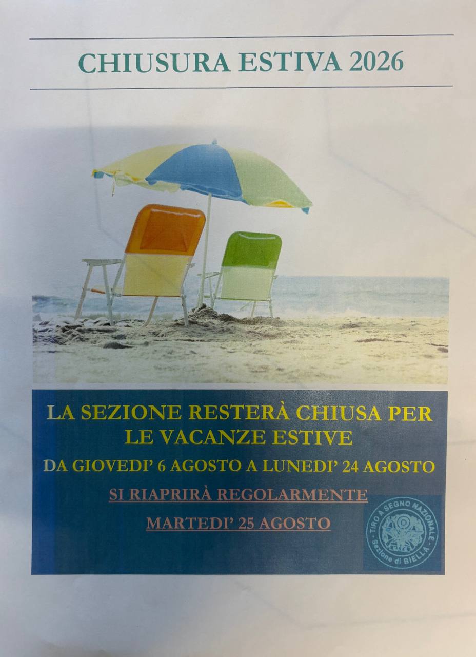Avviso chiusura estiva 2026 - TSN Biella
